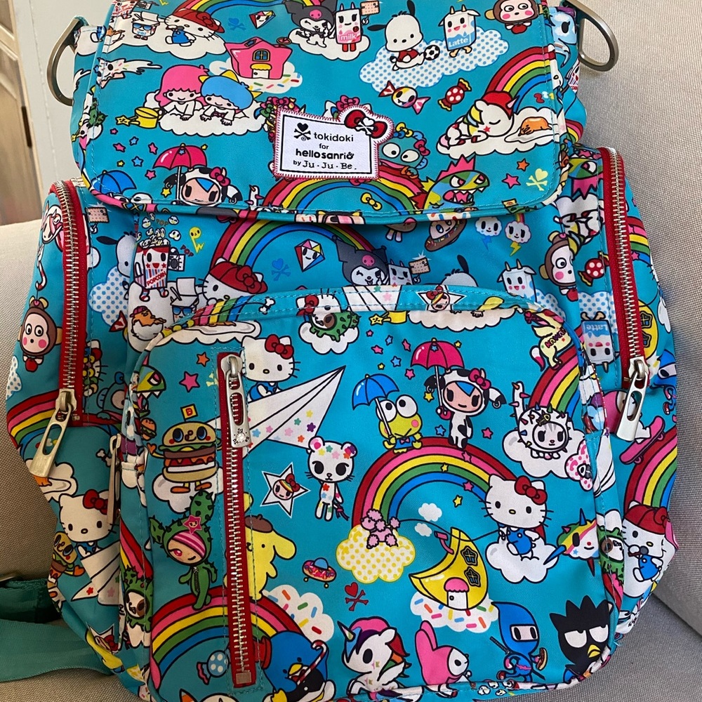 JuJuBe Rainbow Dreams Be Sporty backpack baby bag
